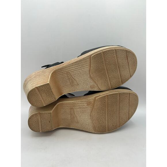 Dansko Marta Black Leather Cutout Mary Jane Clogs Women's US Size 12 EU 42 - Picture 8 of 8